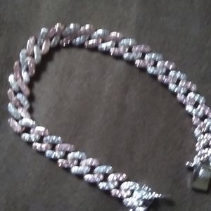 Pink and silver bracelet